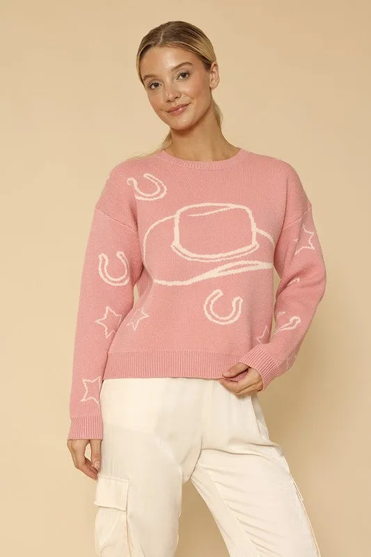 MISS SPARKLING Light Cowgirl Pullover Sweater