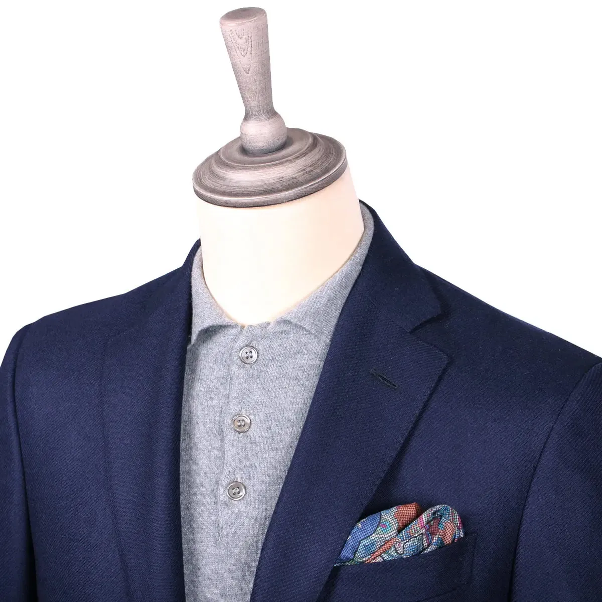 Navy-Blue Twill REDA Wool Blazer Jacket