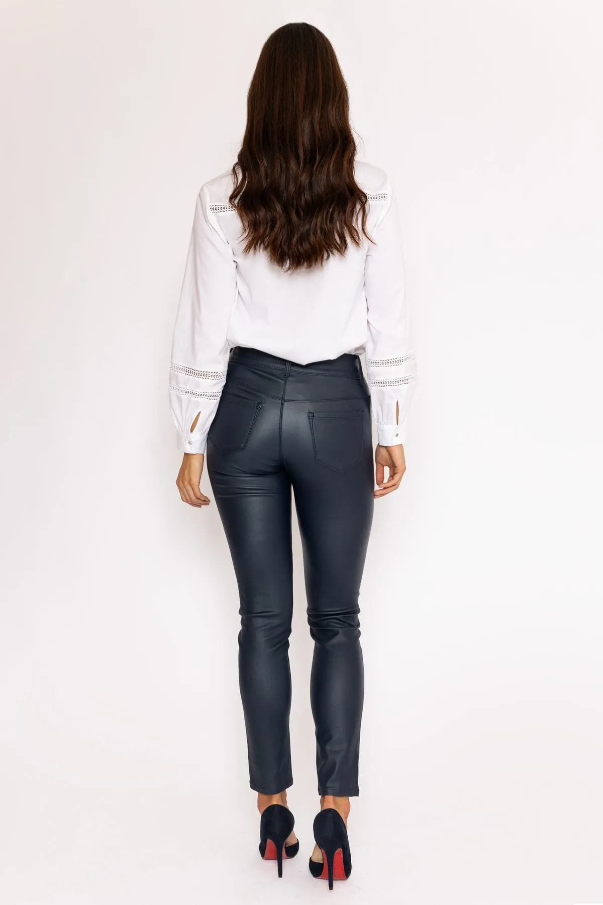 Navy PU Jeans