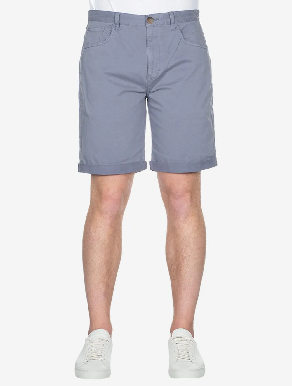 Overdyed Twill Shorts Washed Blue