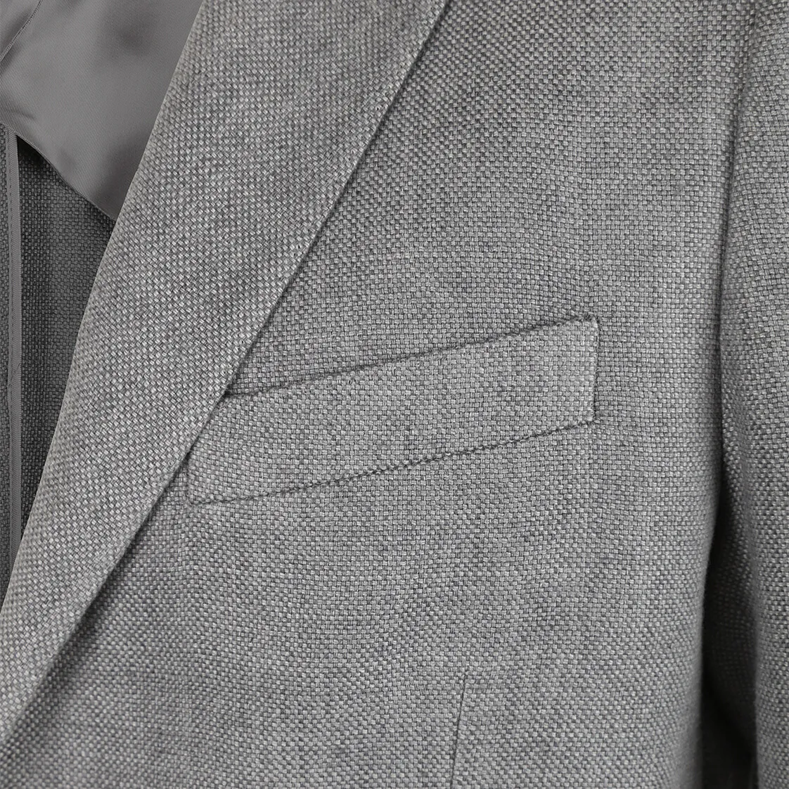 Patch Pocket Peak Lapel Linen Blazer - Grey