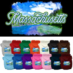 Pet Dog & Cat Screen Printed Hoodie for Medium to Large Pets (Sizes 2XL-6XL), "Massachusetts Summer"