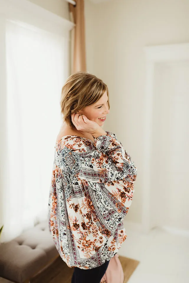 Printed Ruched Cardi