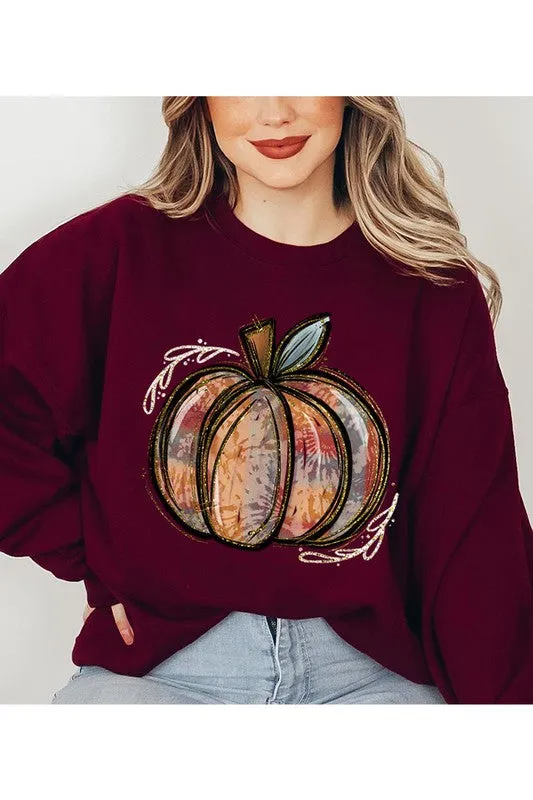 Pumpkin unisex fleece sweatshirt