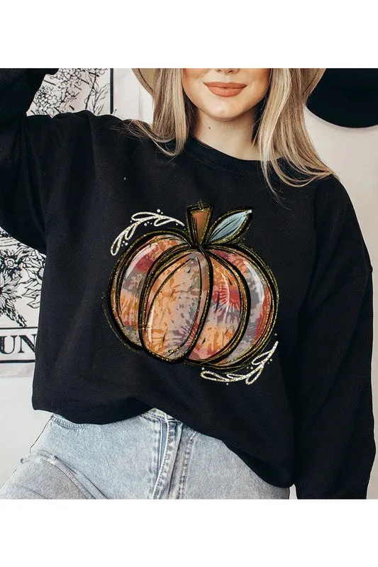 Pumpkin unisex fleece sweatshirt