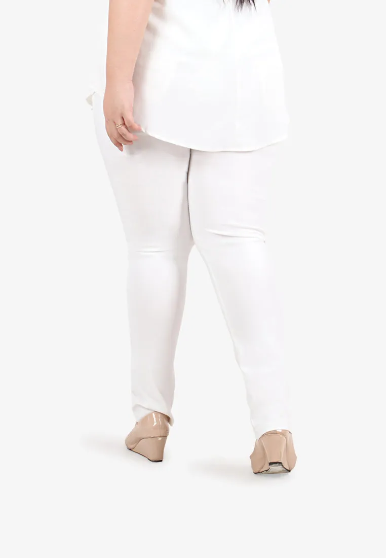 Queenie FLEXI Tall Version Skinny Pants - White