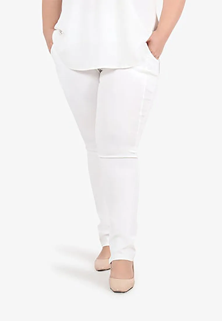 Queenie FLEXI Tall Version Skinny Pants - White