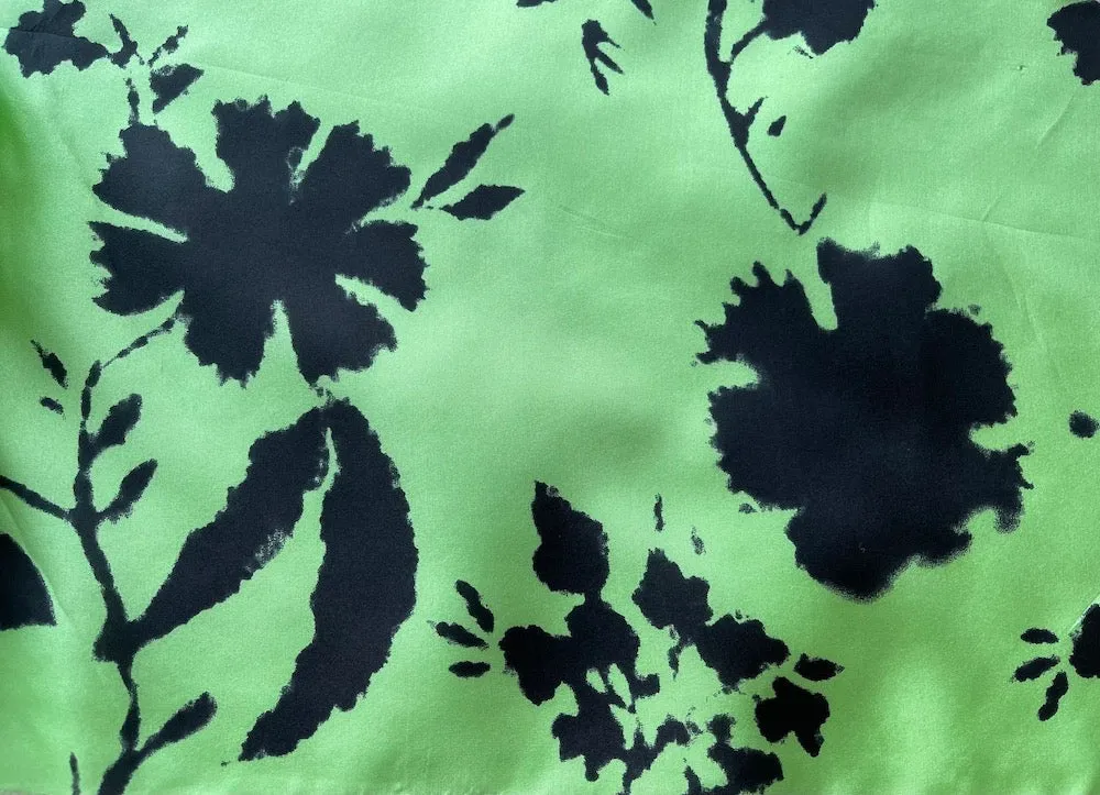 Rati Light-Weight Spring Green Floral Silk (Made in Italy)