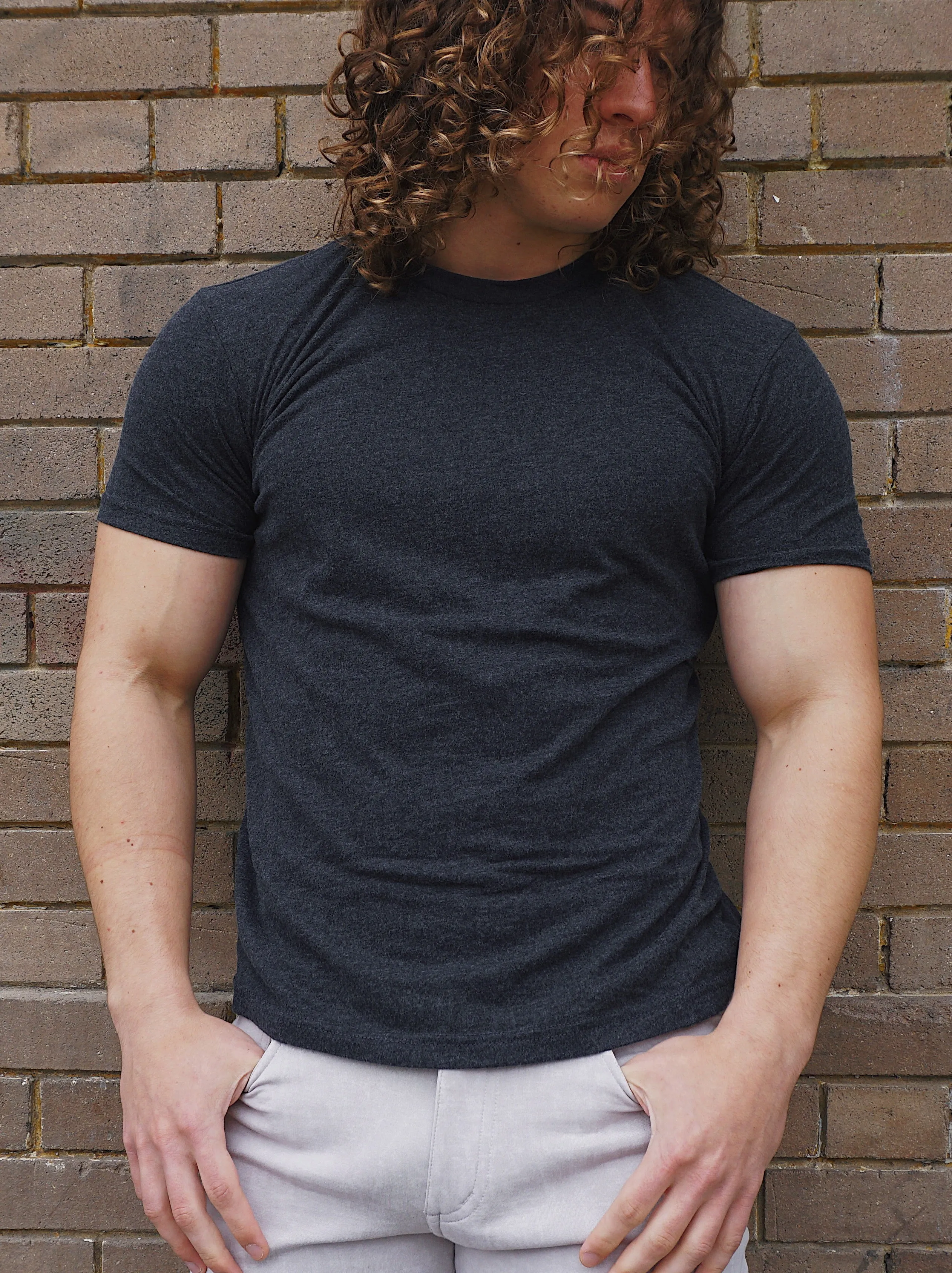 ROLO BASIC CREW NECK T-SHIRT - CHARCOAL