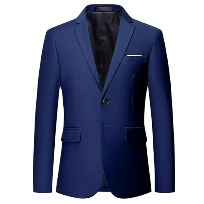 Slim Fit Two-Button Notched Lapel Casual Suit Jacket Blazer