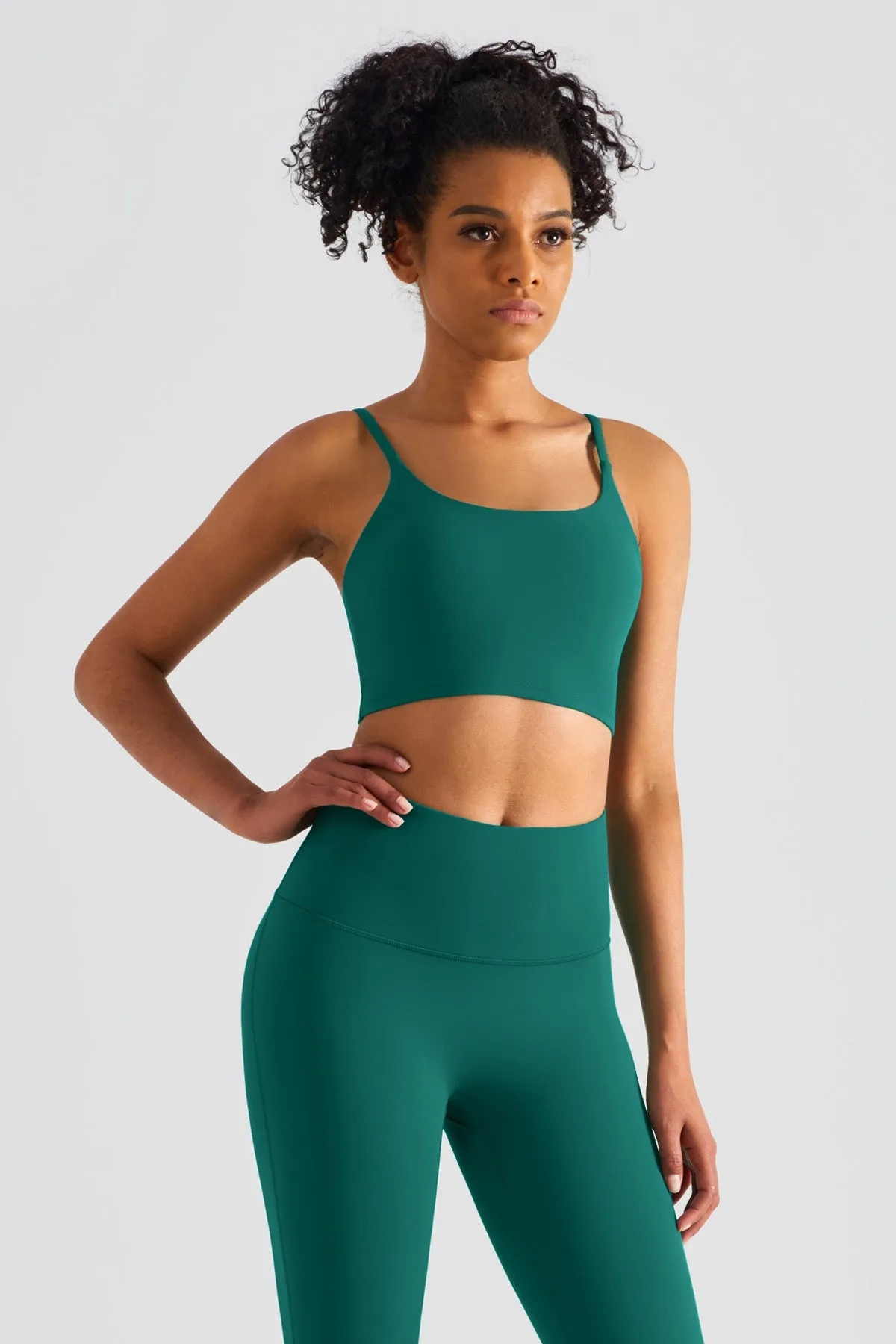 Spaghetti Straps Sports Bra & Leggings Set Activewear