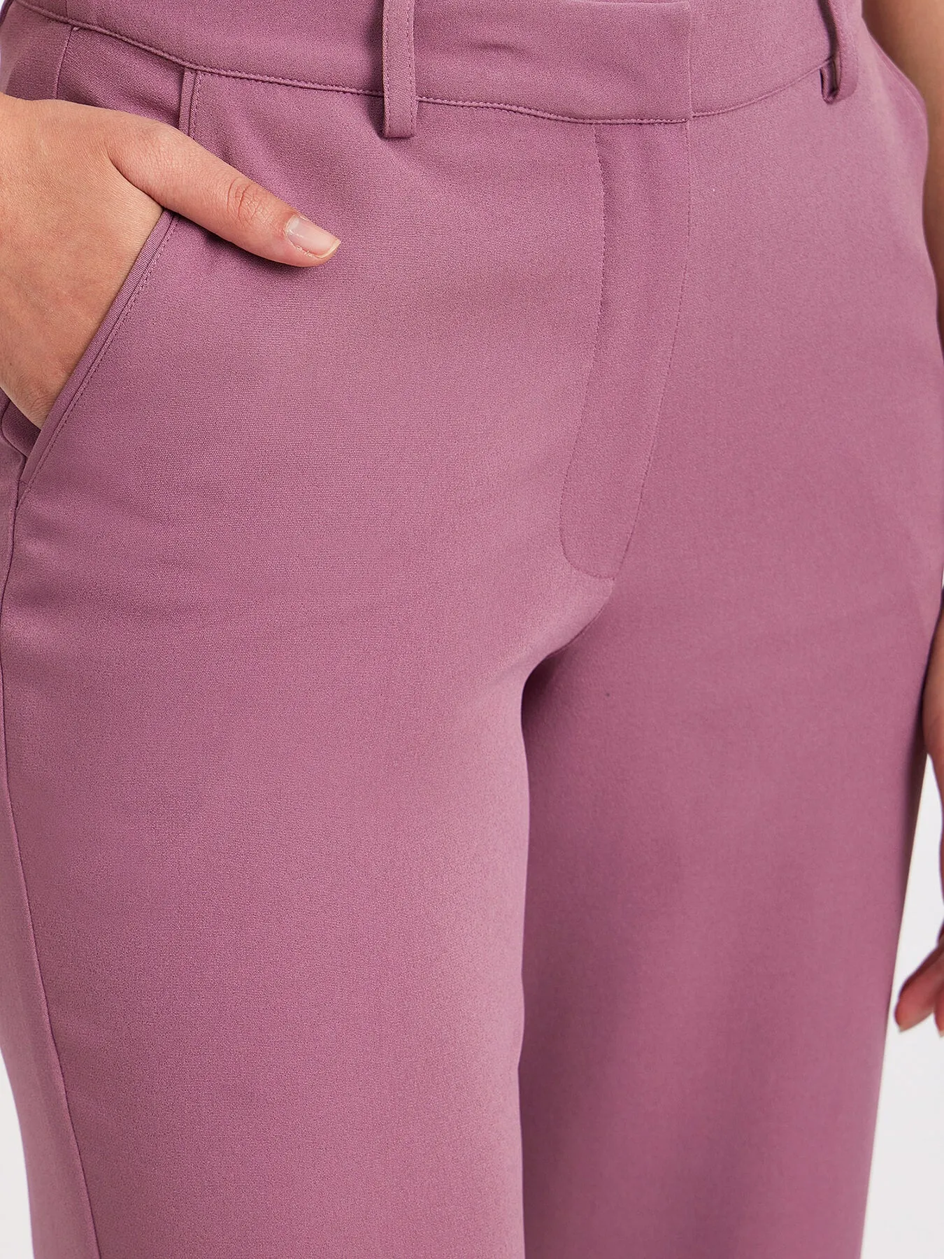 Straight Fit Trousers - Mauve