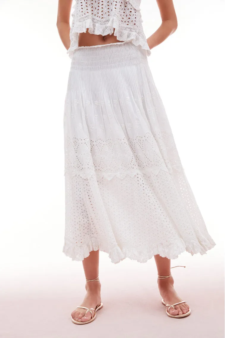 Tian Eyelet Maxi Skirt