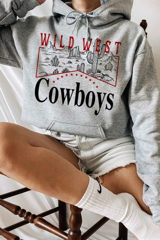 WOMENS WILD WEST COWBOYS GRAPHIC HOODIE PLUS SIZE