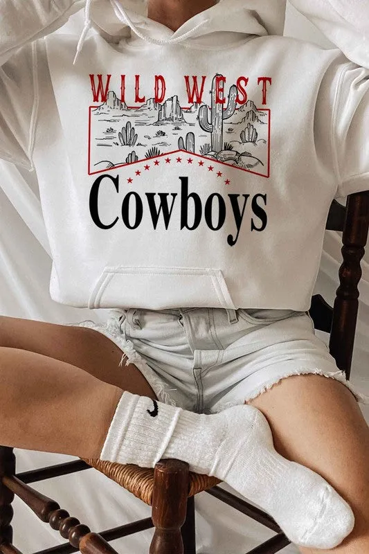 WOMENS WILD WEST COWBOYS GRAPHIC HOODIE PLUS SIZE