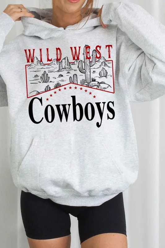 WOMENS WILD WEST COWBOYS GRAPHIC HOODIE PLUS SIZE