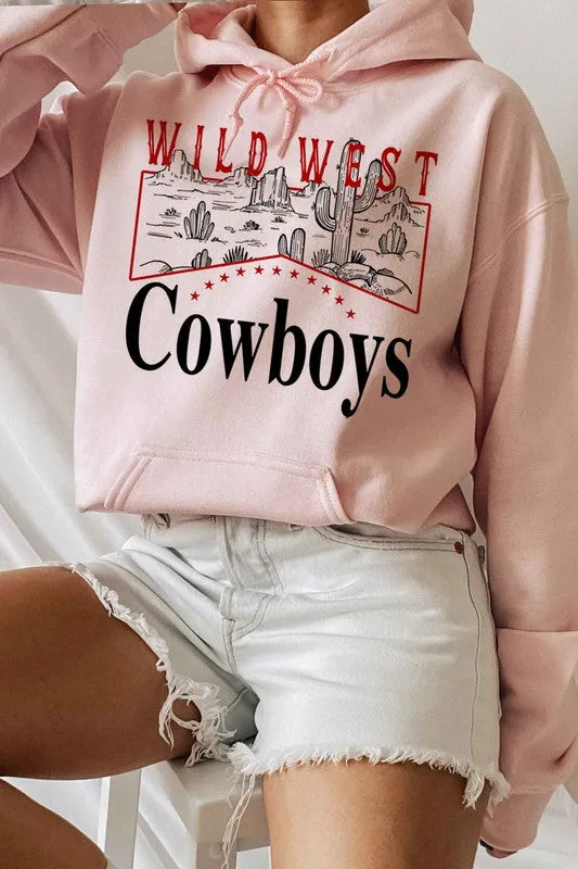 WOMENS WILD WEST COWBOYS GRAPHIC HOODIE PLUS SIZE