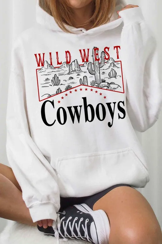 WOMENS WILD WEST COWBOYS GRAPHIC HOODIE PLUS SIZE