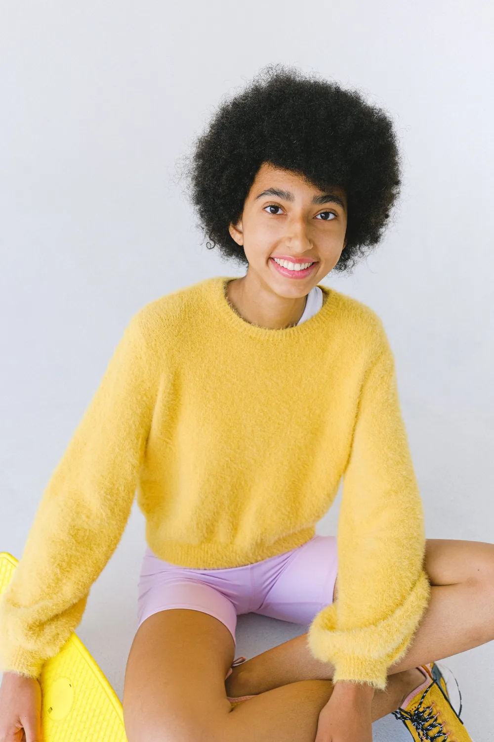 Yellow Soft Long Sleeve Knit Pullover